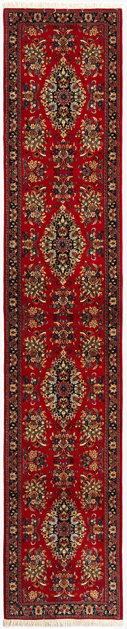  2' 7 x 13' 7  Hand Knotted Qom Persian Runner Rug
