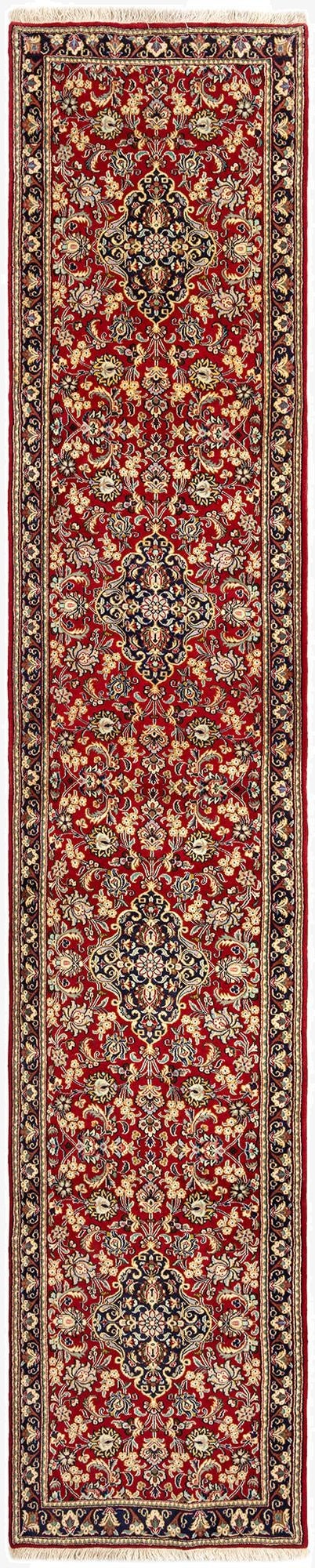  2' 11 x 14' 11  Hand Knotted Qom Persian Runner Rug