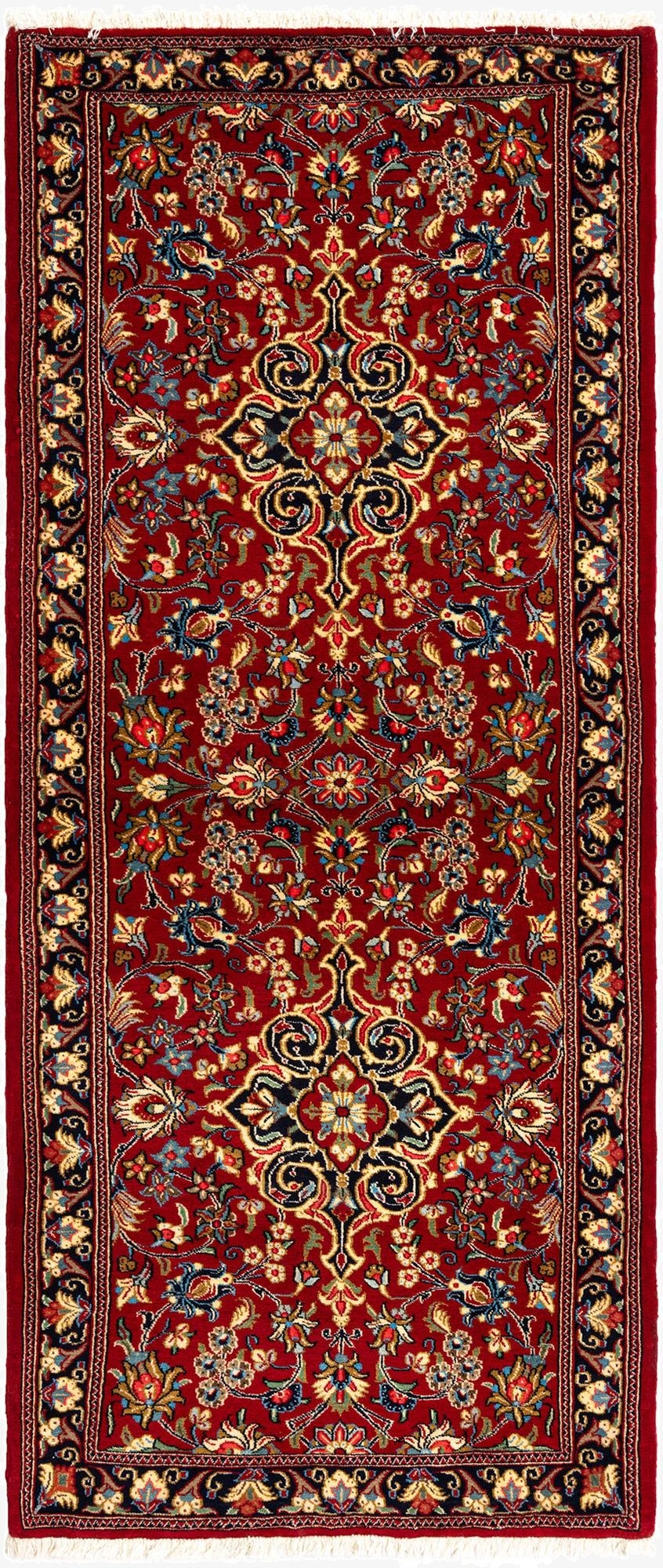  2' 9 x 6' 6  Hand Knotted Qom Persian Runner Rug