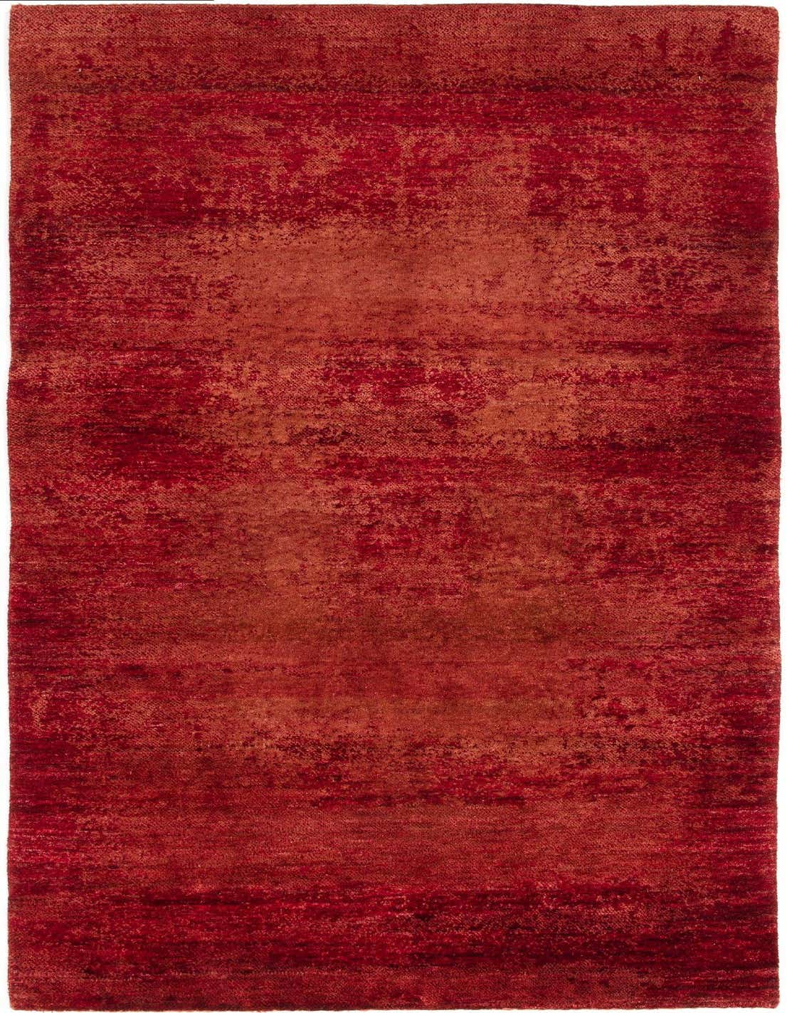 A 5 ft runner rug in varying shades of red, featuring a distressed Persian pattern, ideal for a hallway.