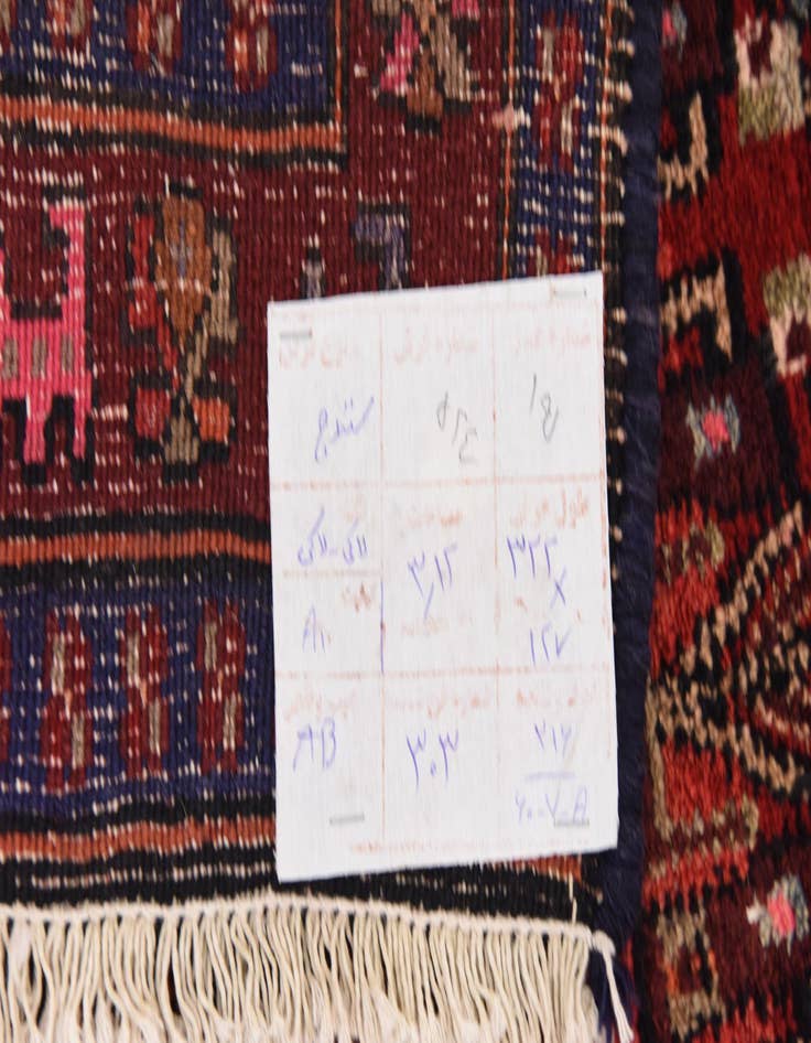 Detail image of 4' 2 x 10' 7 Hand Knotted Sanandaj Persian Wool Runner Rug