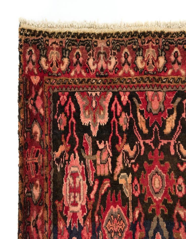 Detail image of  4' 2 x 9' 6 Sarough Wool Runner Rug