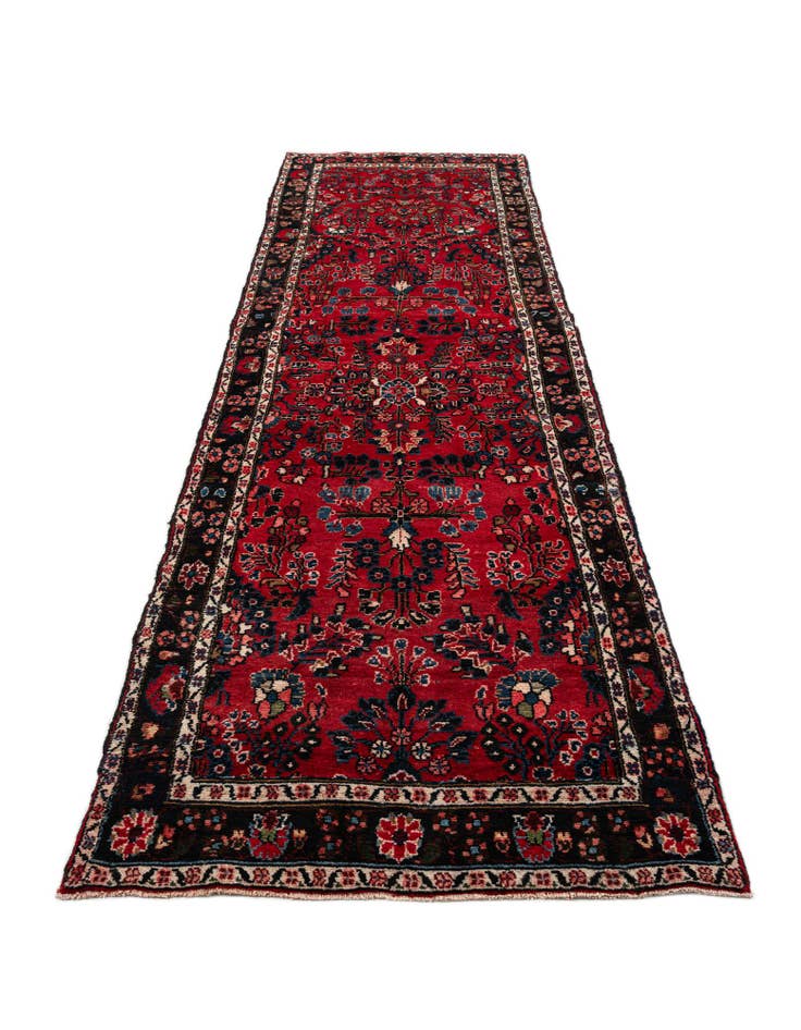 Detail image of  3' 7 x 11' 10  Hand Knotted Sarouk Persian Wool Runner Rug