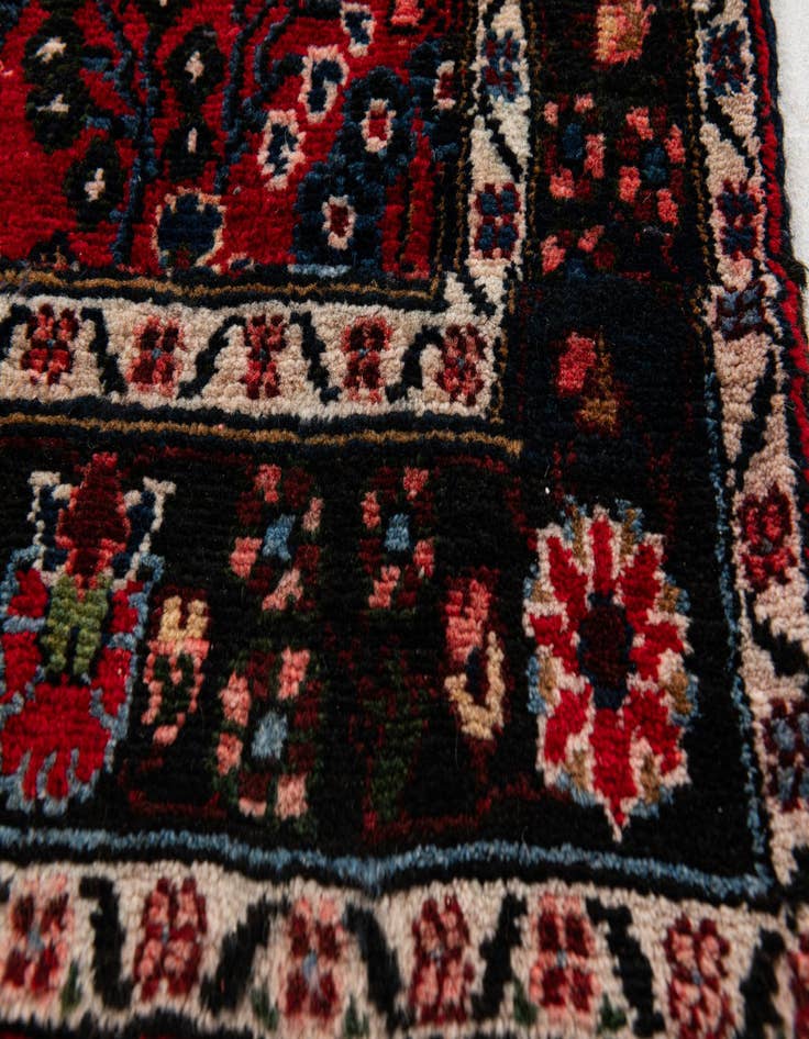 Detail image of  3' 7 x 11' 10  Hand Knotted Sarouk Persian Wool Runner Rug