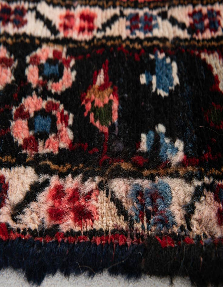 Detail image of  3' 7 x 11' 10  Hand Knotted Sarouk Persian Wool Runner Rug