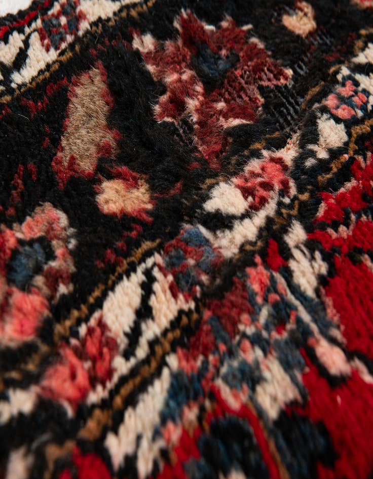 Detail image of  3' 7 x 11' 10  Hand Knotted Sarouk Persian Wool Runner Rug