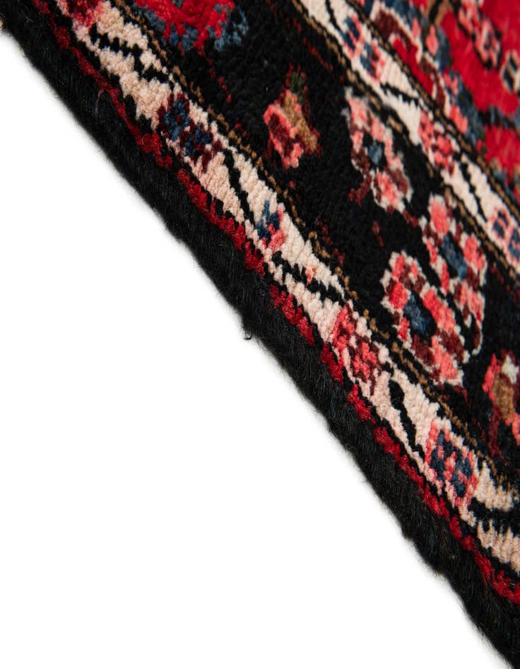 Detail image of  3' 7 x 11' 10  Hand Knotted Sarouk Persian Wool Runner Rug