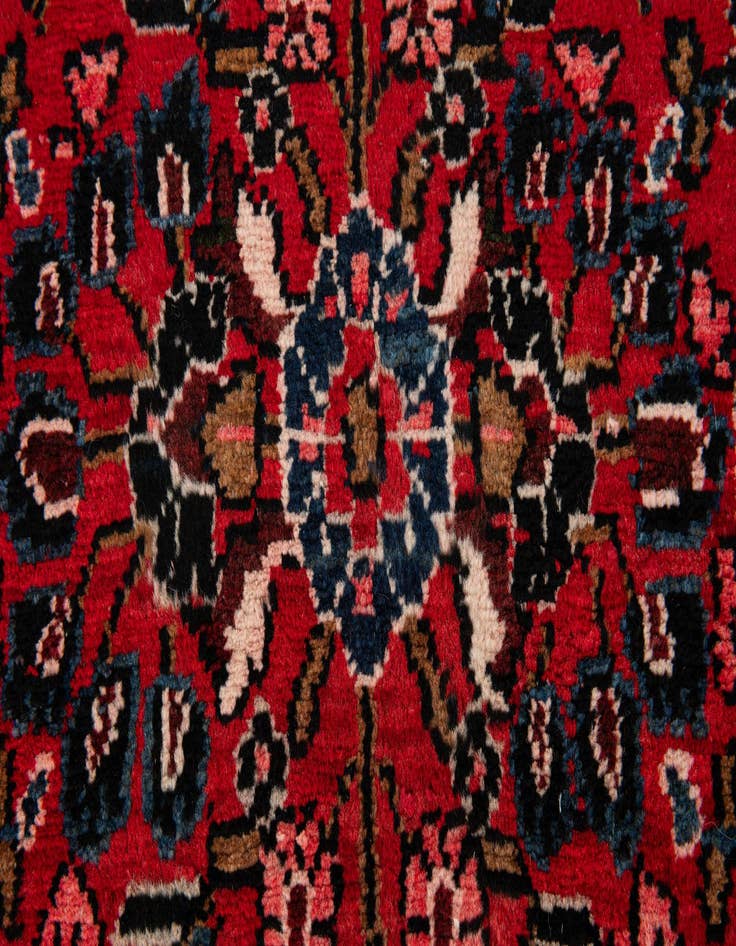 Detail image of  3' 7 x 11' 10  Hand Knotted Sarouk Persian Wool Runner Rug
