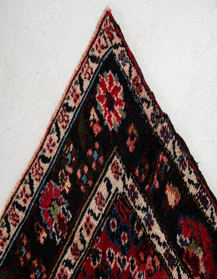 Detail image of  3' 7 x 11' 10  Hand Knotted Sarouk Persian Wool Runner Rug