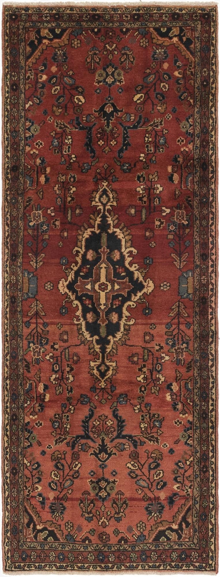  3' 9 x 9' 10  Hand Knotted Shahrbaft Persian Wool Runner Rug