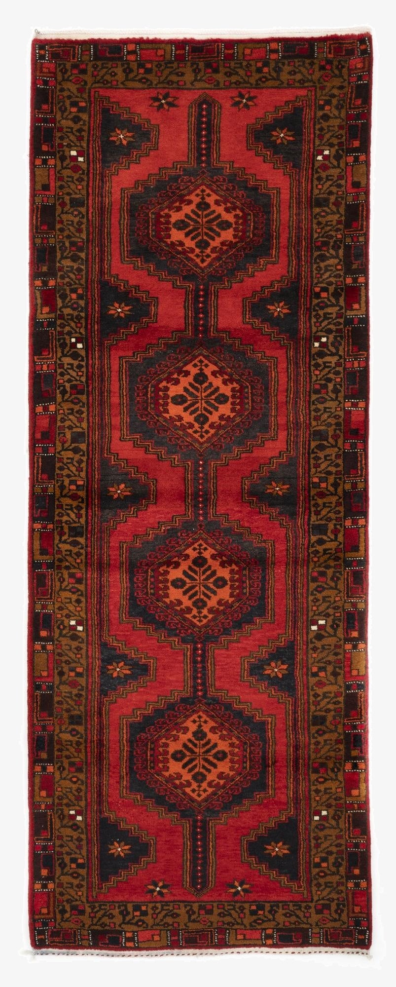  3' 7 x 9' 5  Hand Knotted Shahsavan Persian Wool Runner Rug