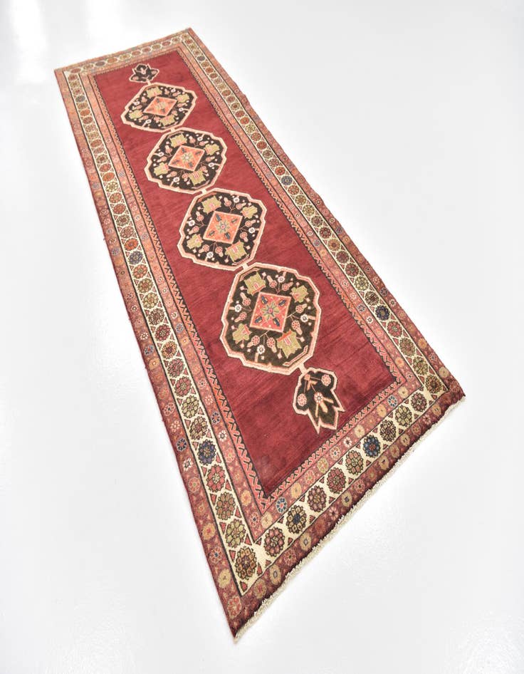 Detail image of  4' x 9' 10  Hand Knotted Shahsavand Persian Wool Runner Rug