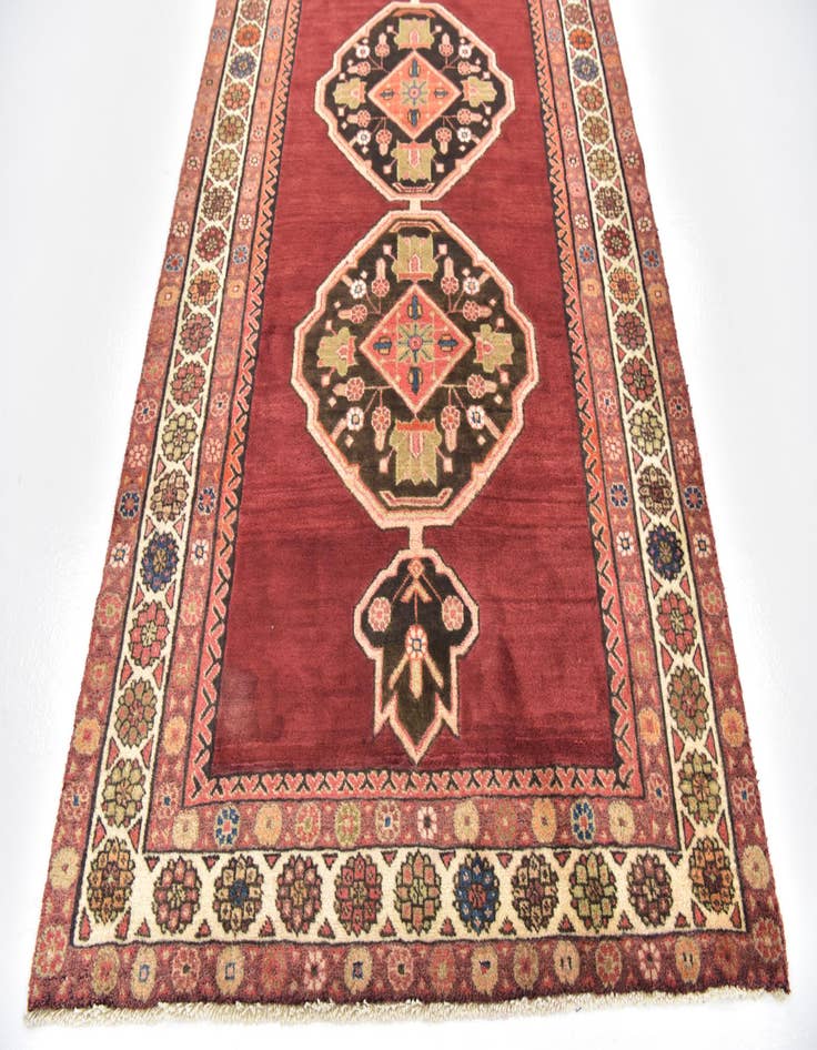 Detail image of  4' x 9' 10  Hand Knotted Shahsavand Persian Wool Runner Rug