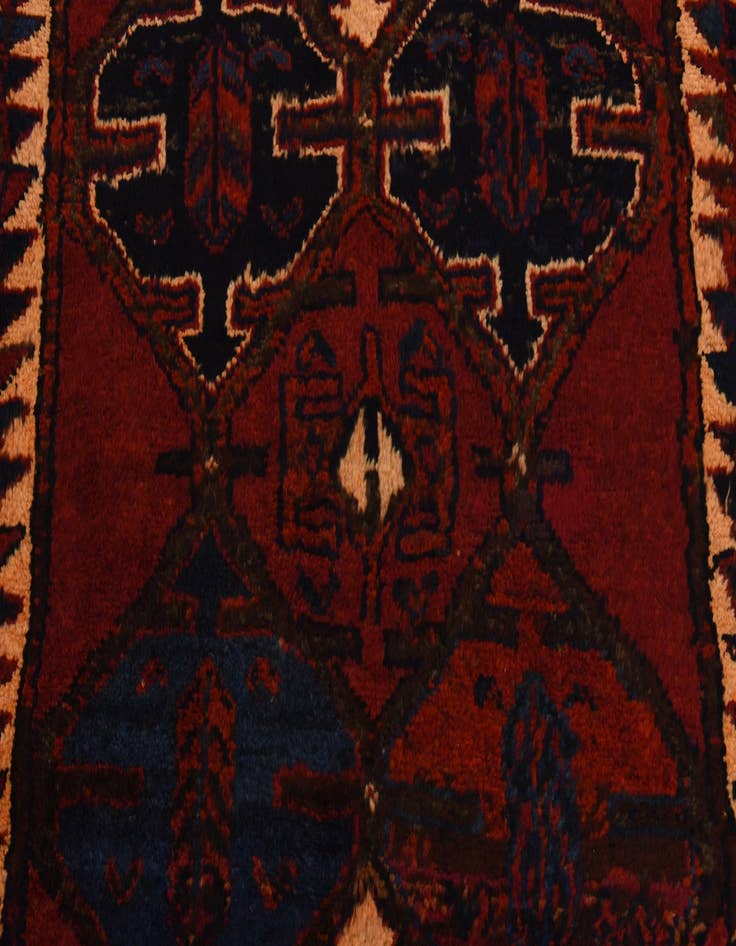 Detail image of  3' 7 x 12' 2  Hand Knotted Shiraz-Lori Persian Wool Runner Rug