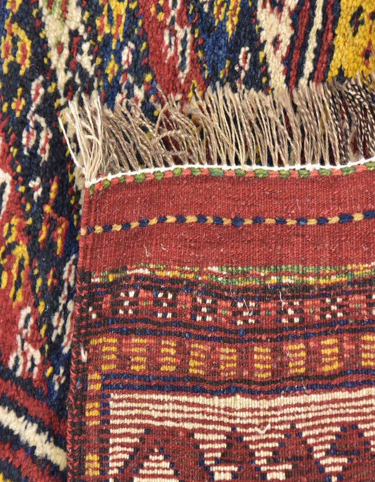 Detail image of  4' x 7' 7  Hand Knotted Shiraz-Lori Persian Wool Runner Rug