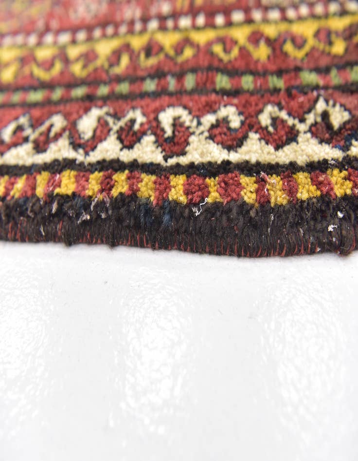 Detail image of  4' x 7' 7  Hand Knotted Shiraz-Lori Persian Wool Runner Rug