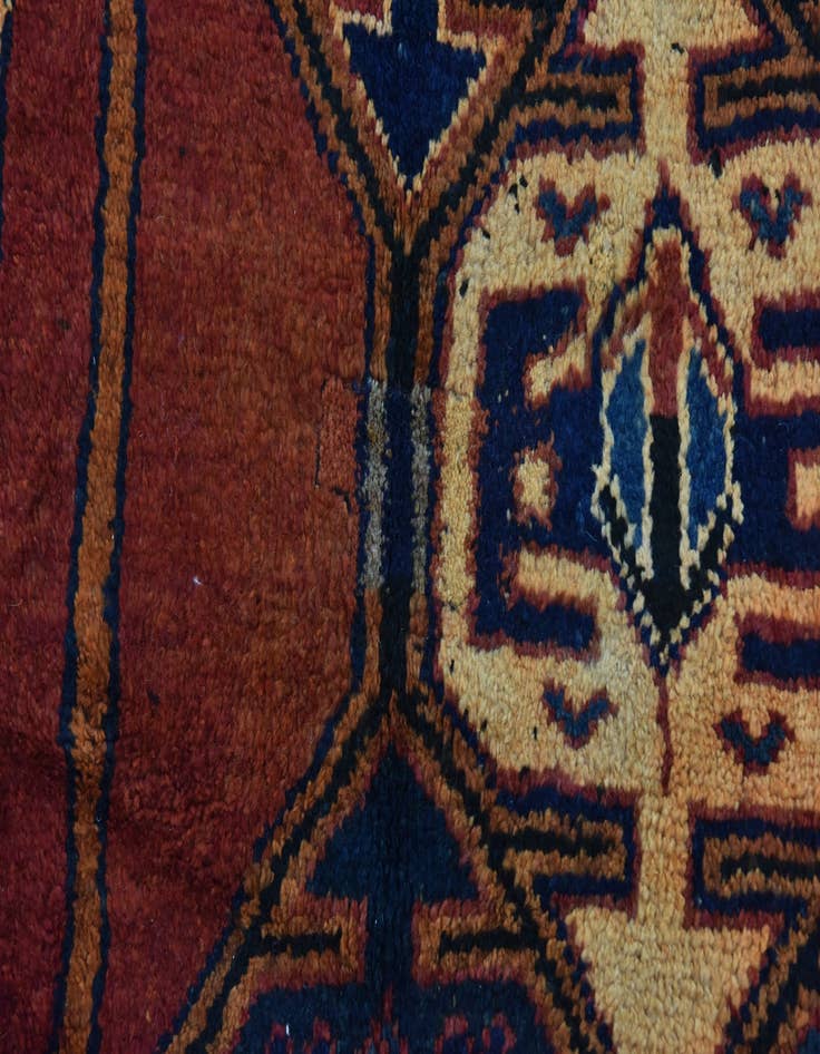 Detail image of  4' 3 x 12' 5  Hand Knotted Shiraz-Lori Persian Wool Runner Rug