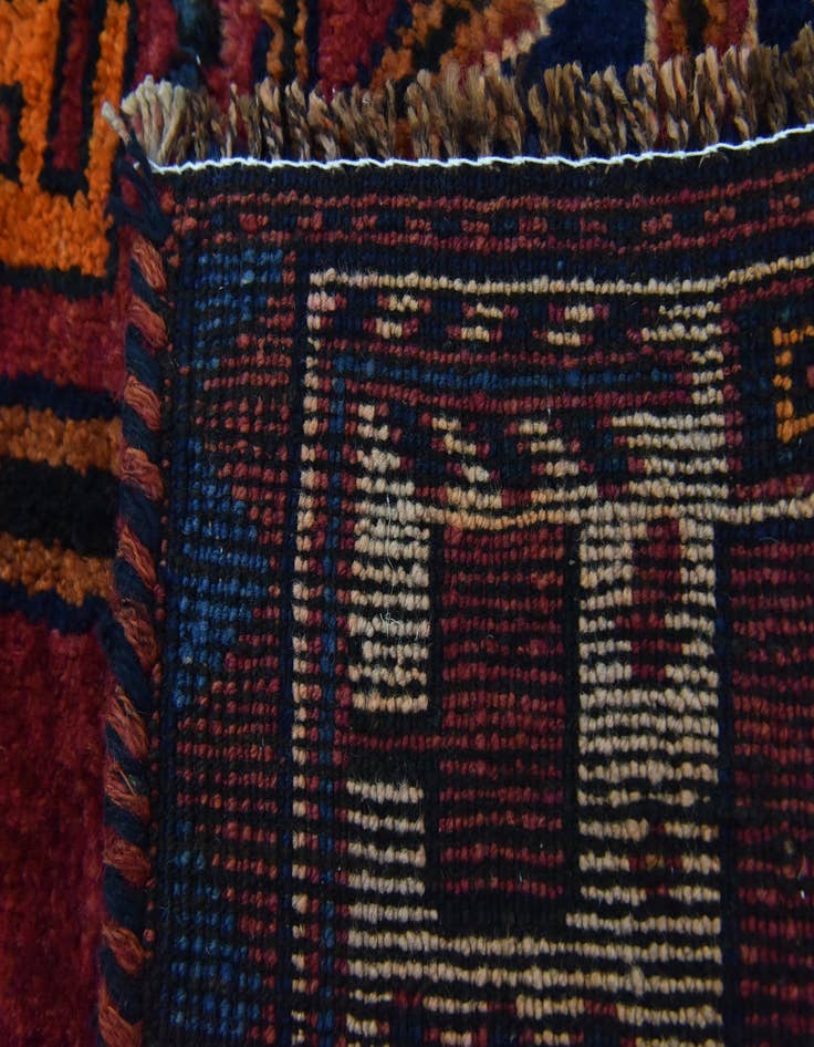 Detail image of  4' 3 x 12' 5  Hand Knotted Shiraz-Lori Persian Wool Runner Rug