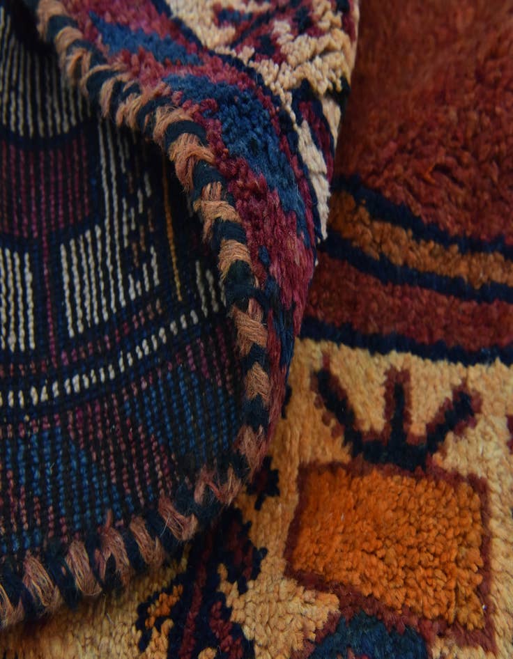 Detail image of  4' 3 x 12' 5  Hand Knotted Shiraz-Lori Persian Wool Runner Rug