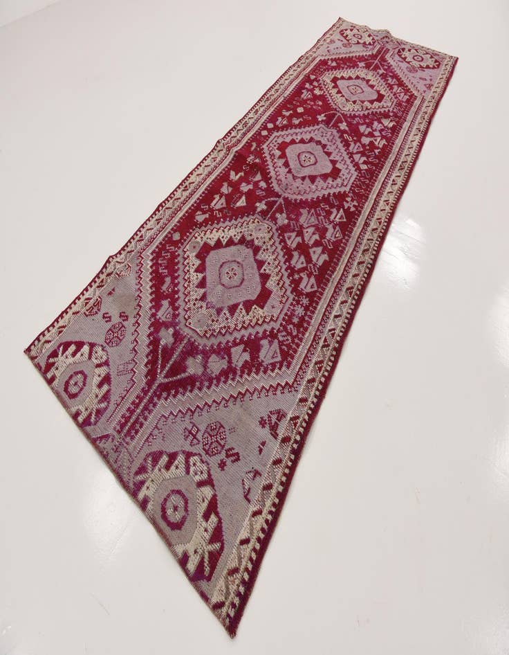 Detail image of  3' 11 x 11' 5  Hand Knotted Shiraz Persian Wool Runner Rug