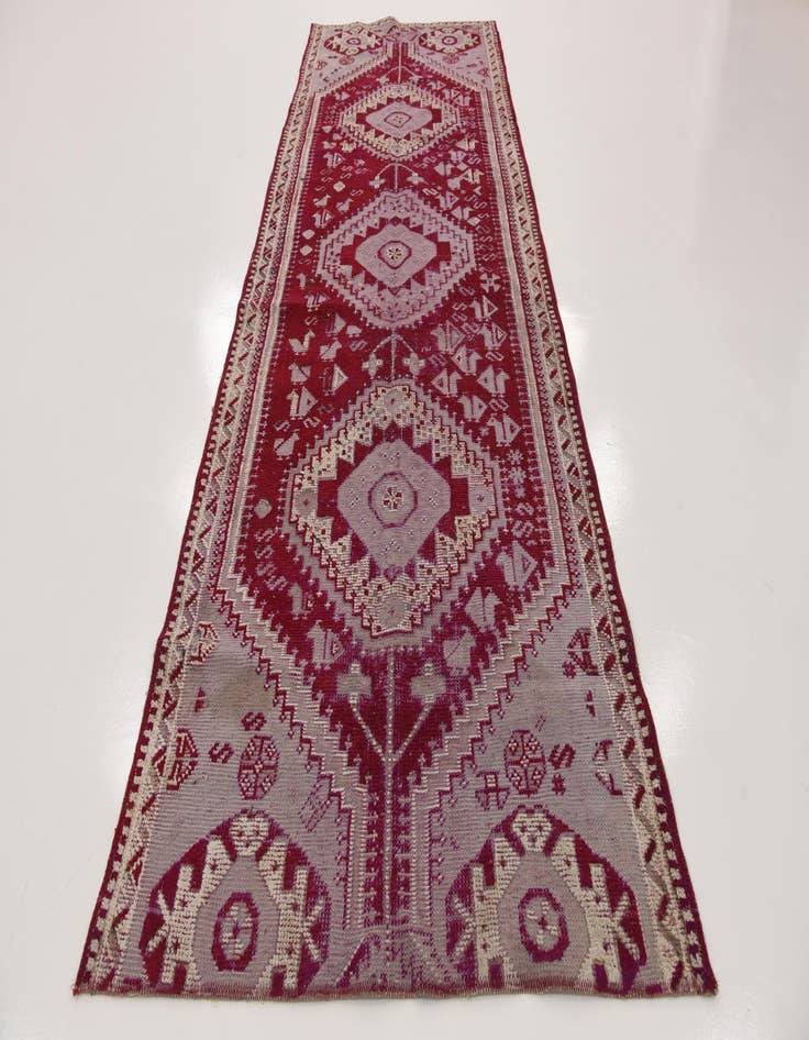 Detail image of  3' 11 x 11' 5  Hand Knotted Shiraz Persian Wool Runner Rug