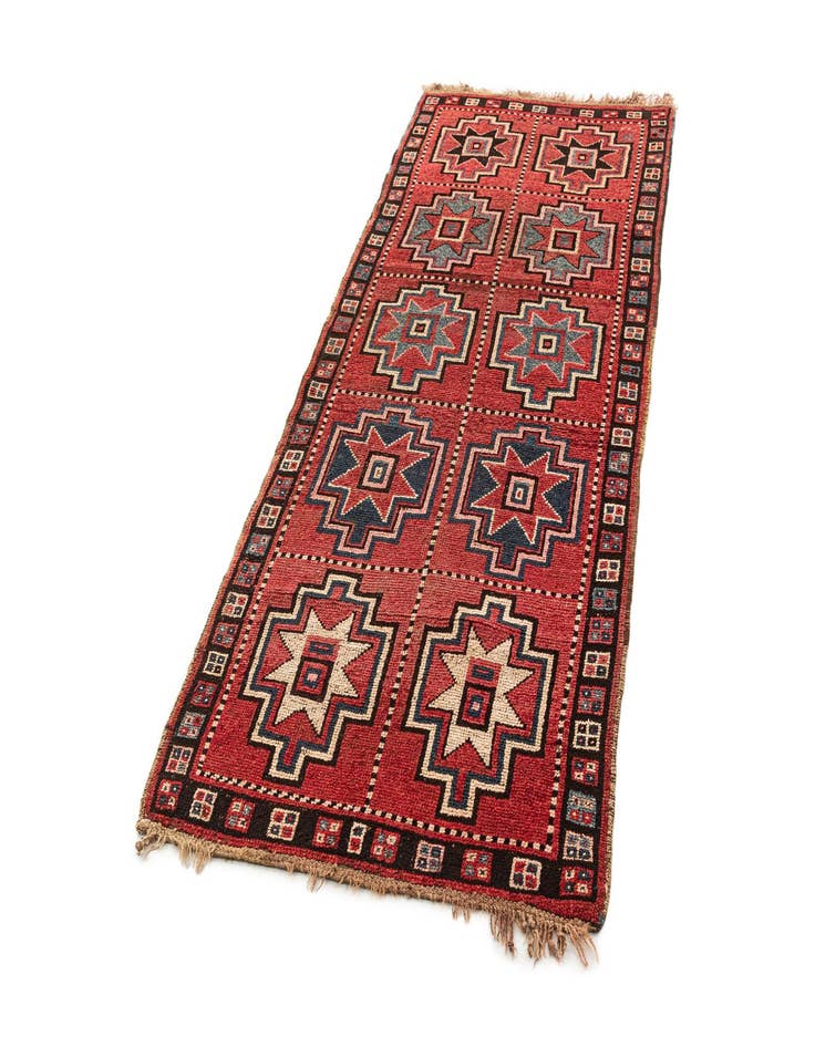 Detail image of  3' 10 x 8' 7  Hand Knotted Shiraz Persian Wool Runner Rug