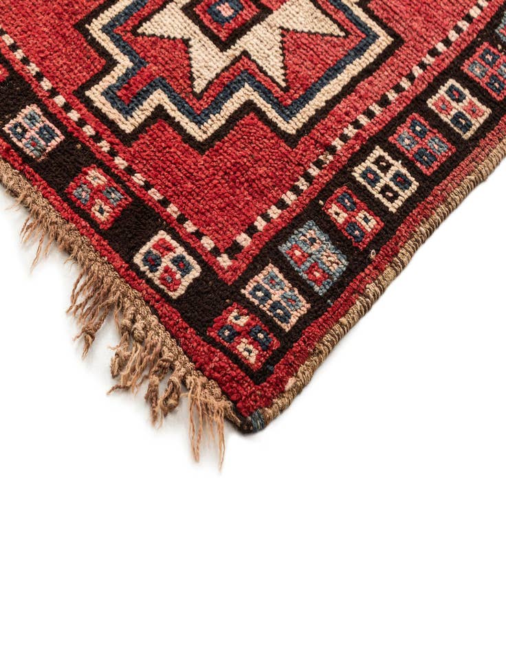 Detail image of  3' 10 x 8' 7  Hand Knotted Shiraz Persian Wool Runner Rug