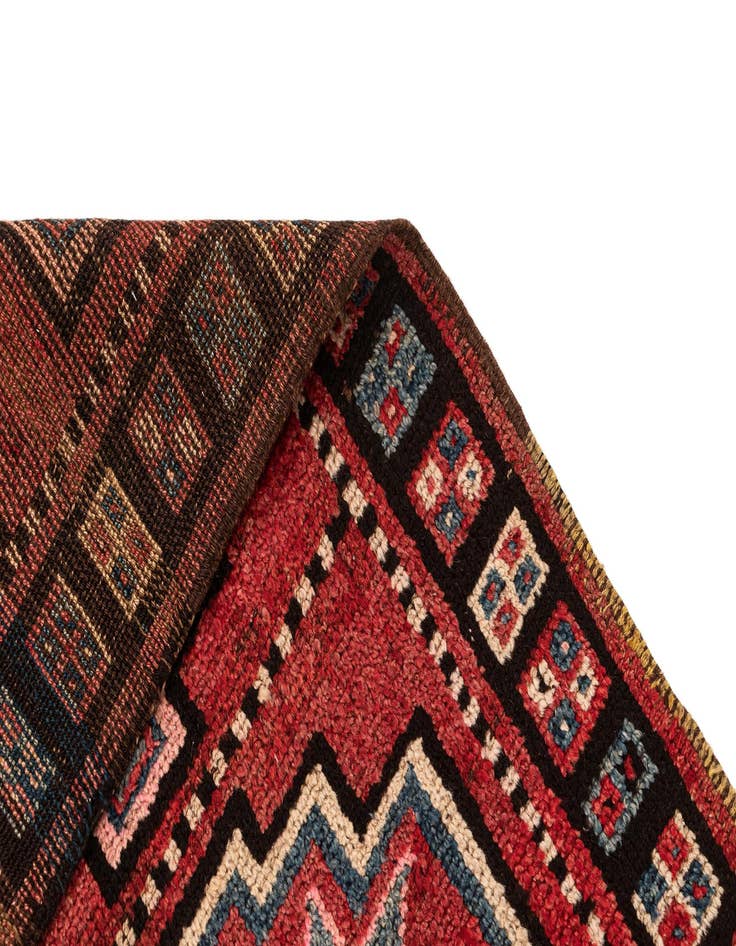 Detail image of  3' 10 x 8' 7  Hand Knotted Shiraz Persian Wool Runner Rug