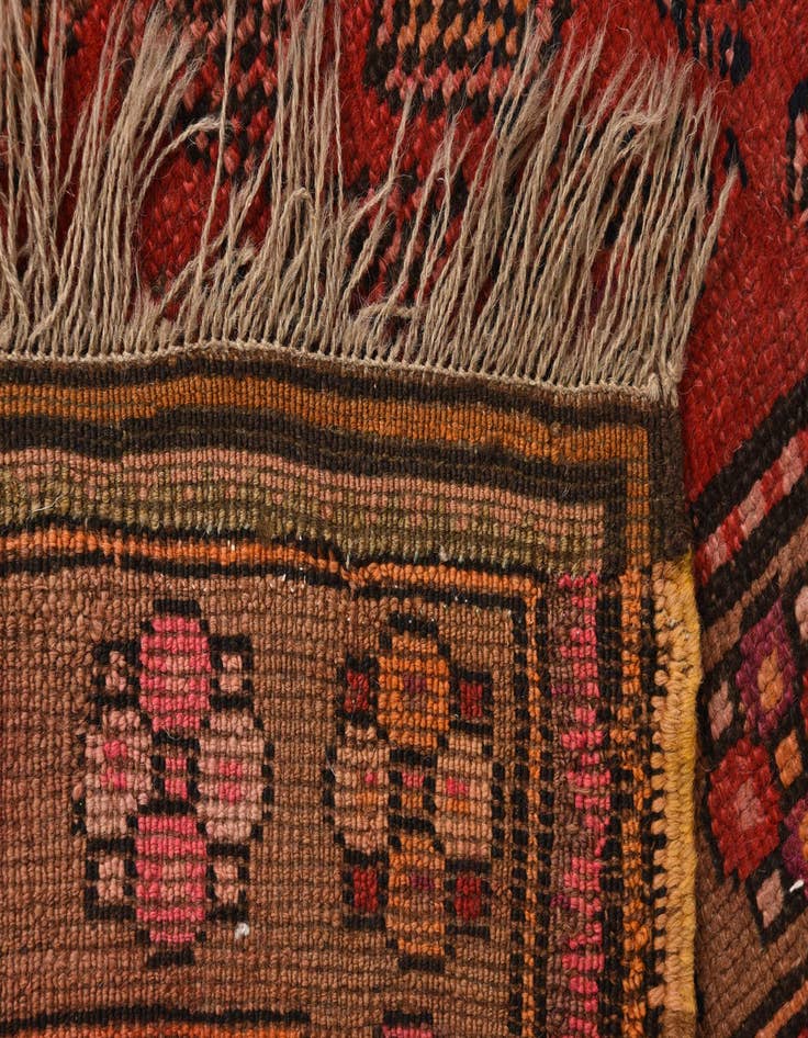 Detail image of  4' 1 x 14' 10  Hand Knotted Shiraz Persian Wool Runner Rug