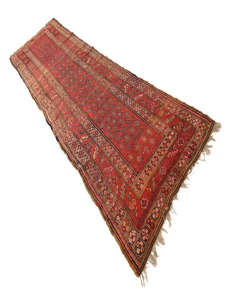 Detail image of  4' 1 x 14' 10  Hand Knotted Shiraz Persian Wool Runner Rug