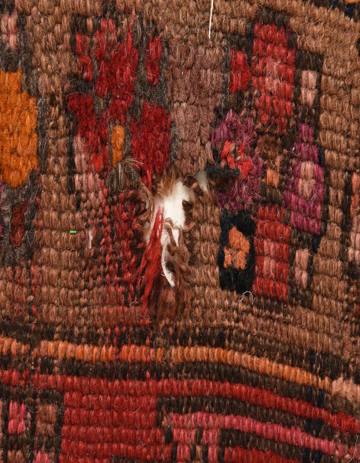 Detail image of  4' 1 x 14' 10  Hand Knotted Shiraz Persian Wool Runner Rug