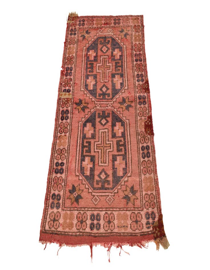 Detail image of  2' 3 x 4' 3  Hand Knotted Shiraz Persian Wool Runner Rug