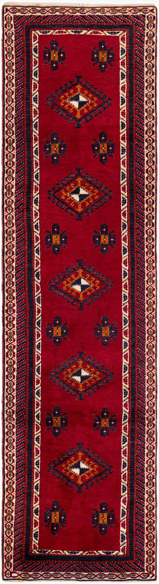  2' 7 x 9' 10  Hand Knotted Shiraz Wool Runner Rug