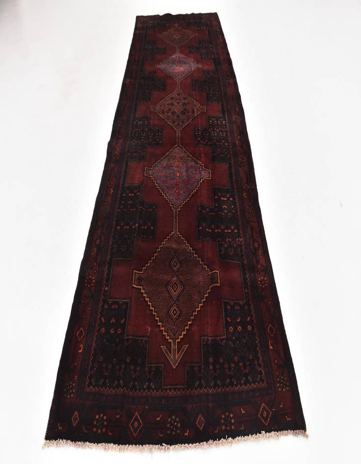 Detail image of  4' 8 x 12' 4  Hand Knotted Sirjan Persian Wool Runner Rug