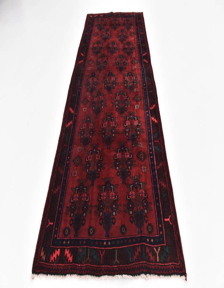 Detail image of  4' 3 x 10'  Hand Knotted Sirjan Persian Wool Runner Rug