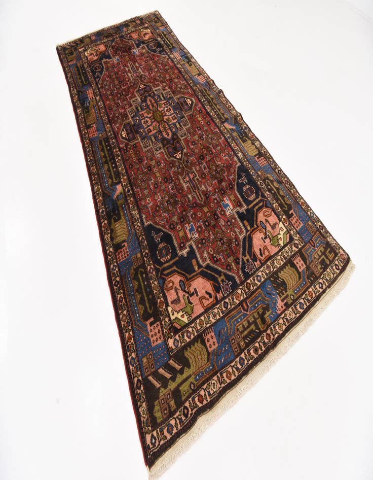 Detail image of  4' 8 x 9' 9  Hand Knotted Songhor Persian Wool Runner Rug