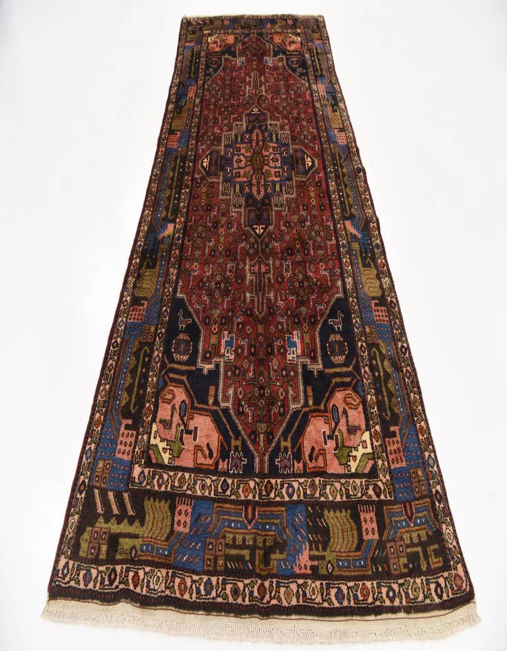 Detail image of  4' 8 x 9' 9  Hand Knotted Songhor Persian Wool Runner Rug