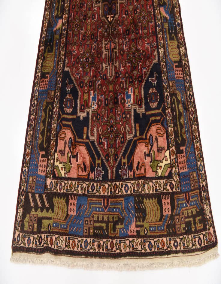 Detail image of  4' 8 x 9' 9  Hand Knotted Songhor Persian Wool Runner Rug