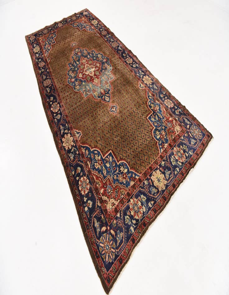 Detail image of  5' x 10' 8  Hand Knotted Songhor Persian Wool Runner Rug