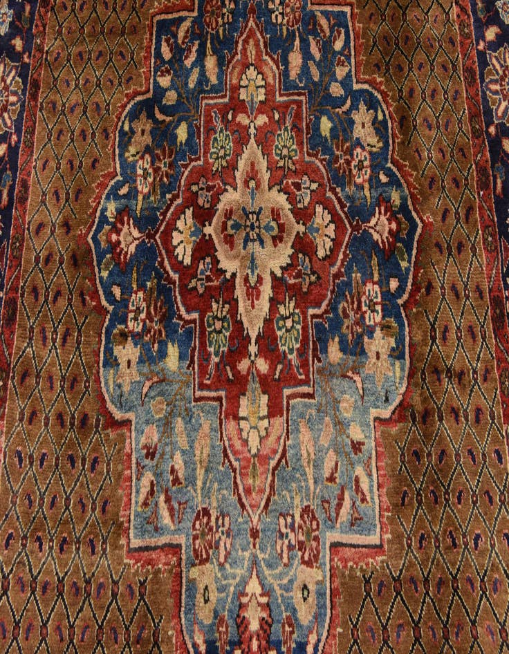 Detail image of  5' x 10' 8  Hand Knotted Songhor Persian Wool Runner Rug