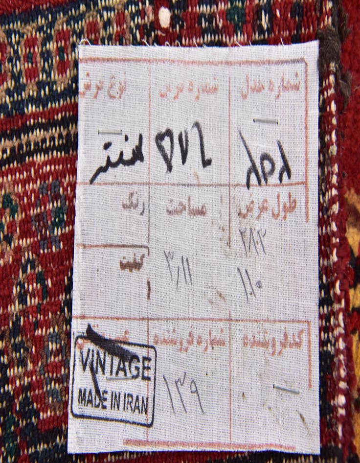 Detail image of  3' 9 x 9' 3  Hand Knotted Songhor Persian Wool Runner Rug