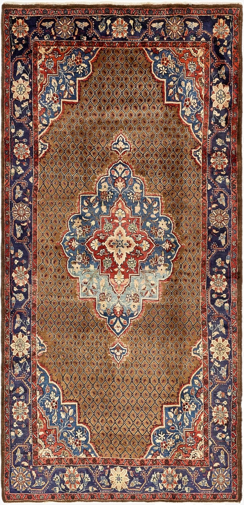  5' x 10' 8  Hand Knotted Songhor Persian Wool Runner Rug