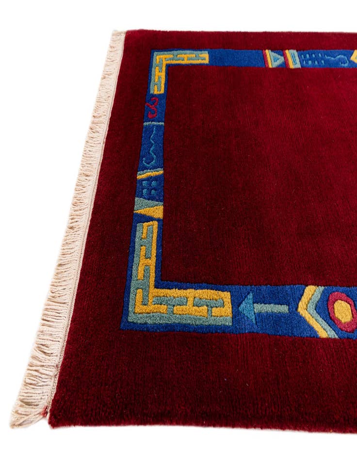 Detail image of  2' 11 x 9' 9  Hand Knotted Tibet Wool Runner Rug