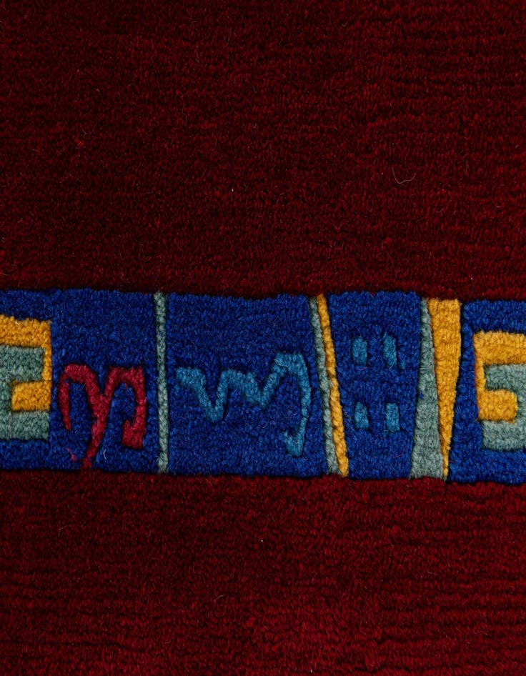 Detail image of  2' 11 x 9' 9  Hand Knotted Tibet Wool Runner Rug