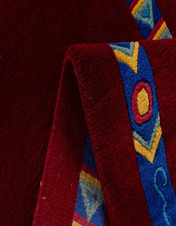 Detail image of  2' 11 x 9' 9  Hand Knotted Tibet Wool Runner Rug