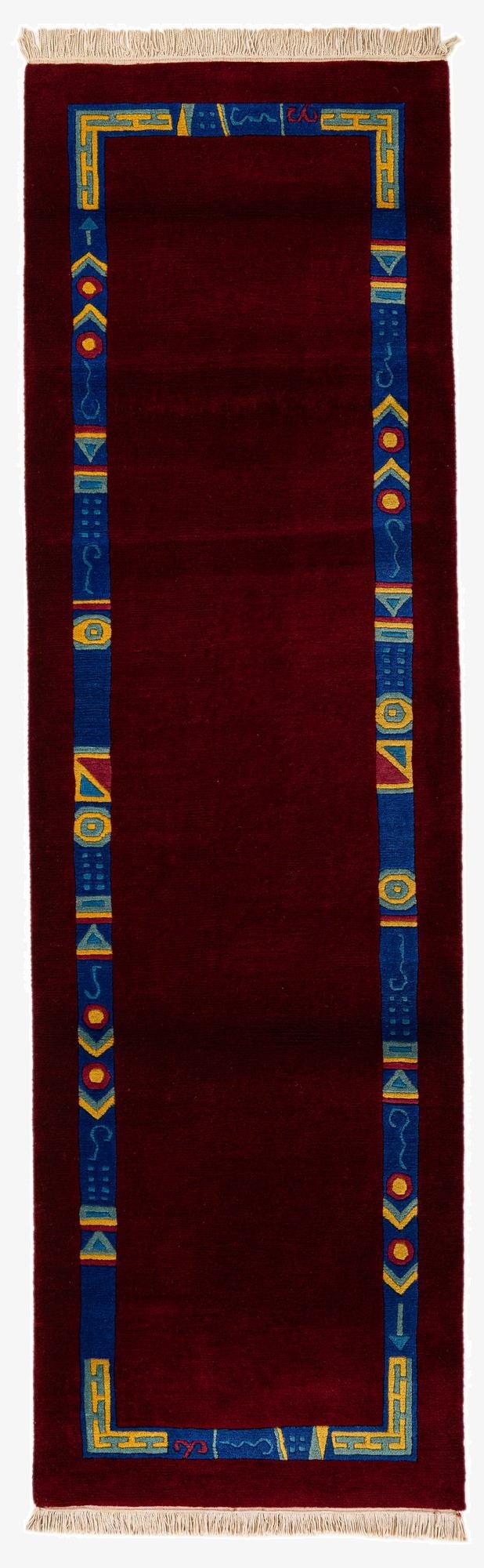  2' 11 x 9' 9  Hand Knotted Tibet Wool Runner Rug