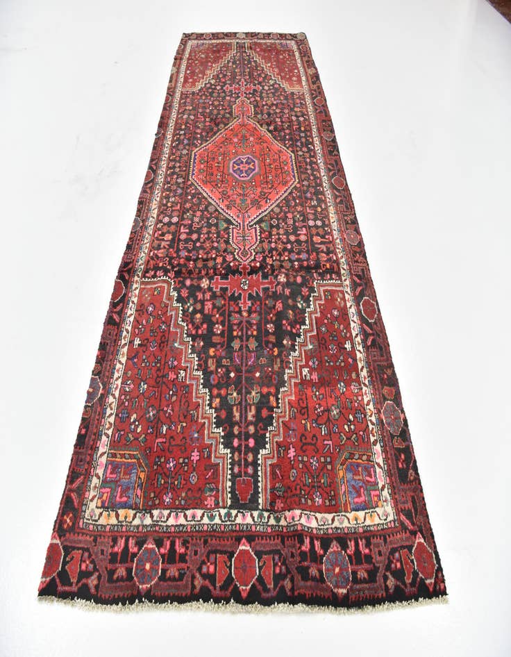 Detail image of  4' 6 x 10' 7  Hand Knotted Tuiserkan Persian Wool Runner Rug