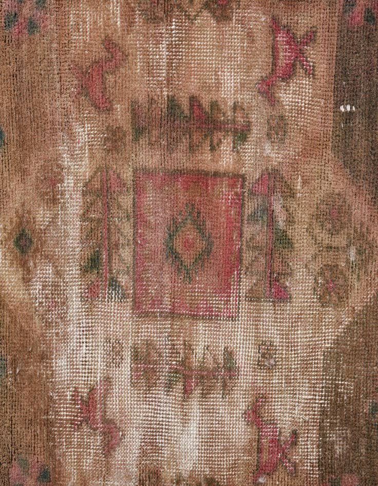 Detail image of  3' 9 x 10' 4  Hand Knotted Ultra Vintage Persian Wool Runner Rug
