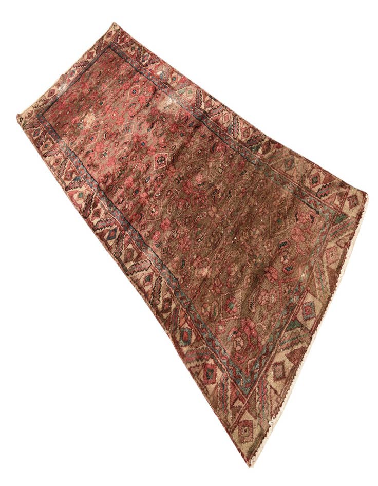 Detail image of  2' 9 x 6' 9  Hand Knotted Ultra Vintage Persian Wool Runner Rug