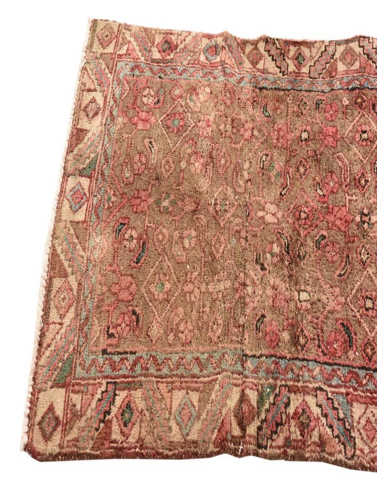 Detail image of  2' 9 x 6' 9  Hand Knotted Ultra Vintage Persian Wool Runner Rug